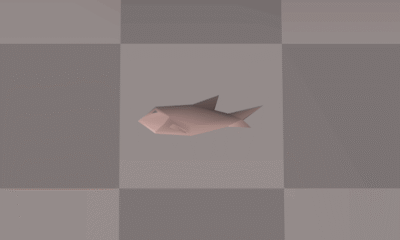 Trout ruudutettua taustaa vasten